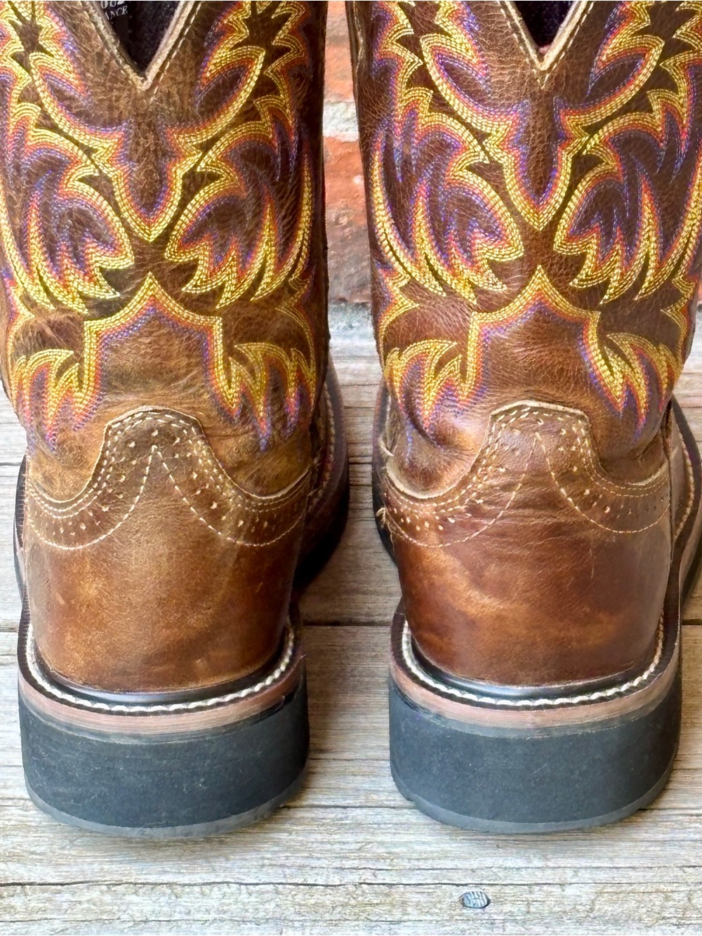 Justin Women’s Steel Toe Leather Work Western Cowboy Boots WKL4682 Sz 6B - Picture 6 of 12